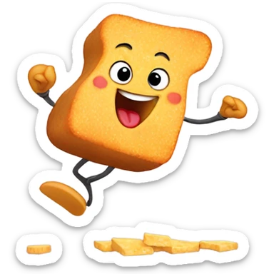 Chicken nugget dancin while eating cheese sticker