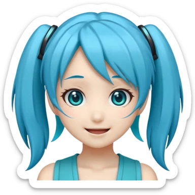 Hatsune Miku as a emoticon sticker