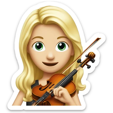 blond girl playing a violin sticker