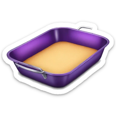Realistic metallic purple baking pan with handles. sticker