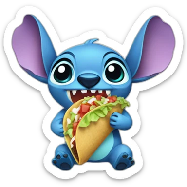 stitch eating taco sticker