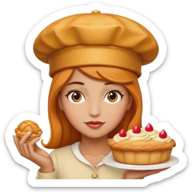 Create a Fusion of Butterscotch éclair and female woman are combine into new object sticker