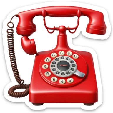 Old Red phone with « choco brauwn » wrote on it  sticker