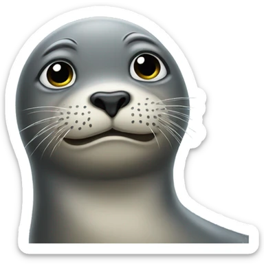 seal holding back tears sticker