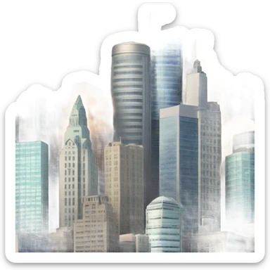 Skyline view of city sticker