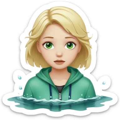 sad cs major who is a pretty girl with blond hair and green eyes drowning on ship sticker