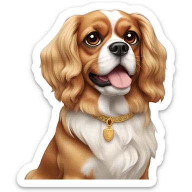 Blonde King Charles spaniel dog sticker