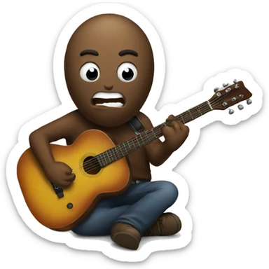 A turd playing guitar  sticker
