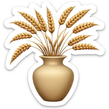 Dried grass and wheat in a beige vase sticker