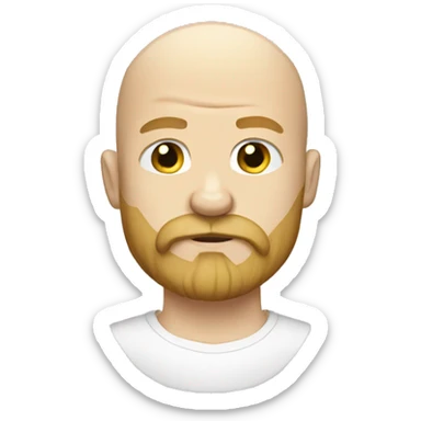 White boxer, bald, blonde bearded  sticker