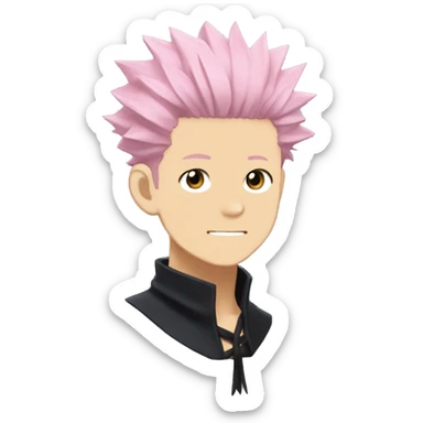 sukuna de jujutsu kaisen cabelo rosa  sticker