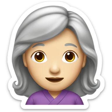 Chinese senior lady with long hair sticker