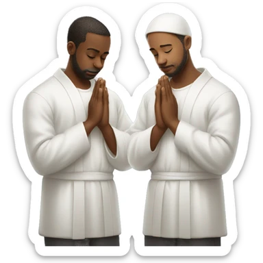 2 guys back to back praying to the lord sticker