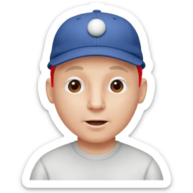 Bald man humming with a ball cap on sticker