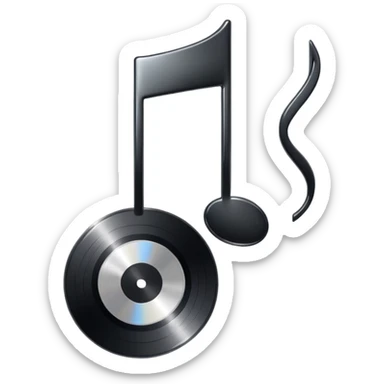 music note with a music disc sticker