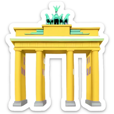 Purple and yellow brandenburg gate sticker