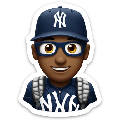 Spiderman wearing a new york yankee hat sticker