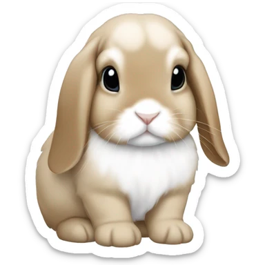 Tan and white baby holland lop sticker