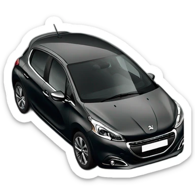 Black Peugeot 208 sticker