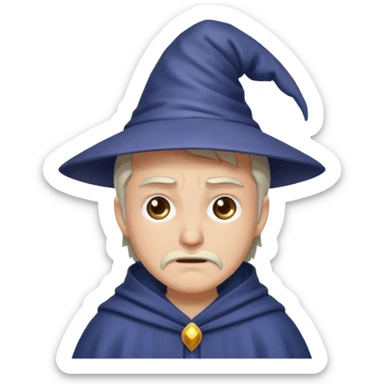 Male, mysterious wizard, 8 emojis, sad, happy, angry, confused, love, crying, neutral, random, no background sticker