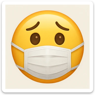 emoji with face with medical mask and worried eyes sticker
