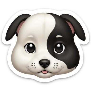 A dog female black and a little white sticker