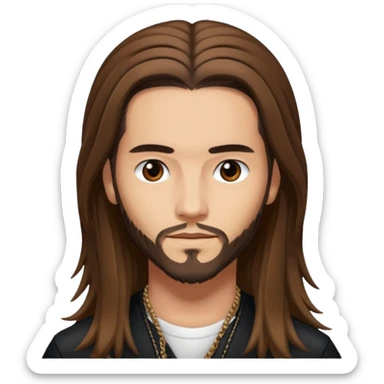 Tom Kaulitz with brown long hair  sticker