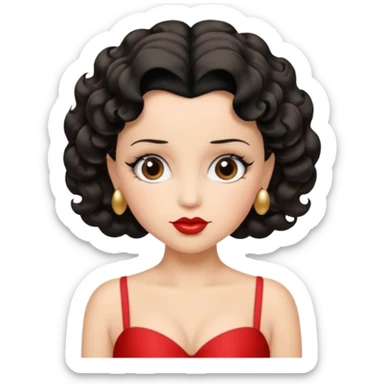 her hair should be wavy and exactly Betty Boop hairstyle  sticker