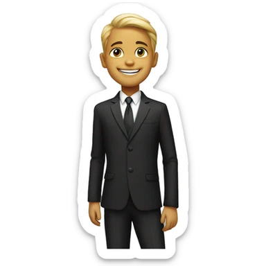 smiling boy in formal attire in the City  sticker