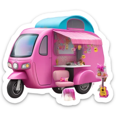 Barbie dream house Caravan motorbike tuk tuk  sticker
