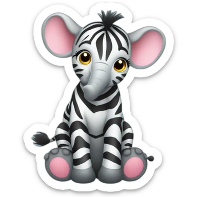 zebra-giraffes-baby elephant sticker