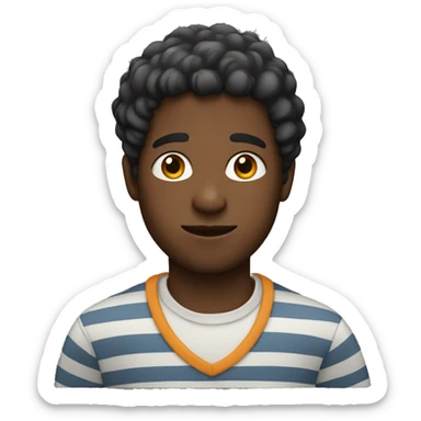 Black guy in a striped shirt sticker
