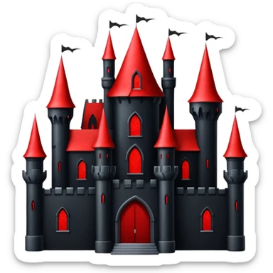 Dark Vampire Castle with the colors red and black sticker