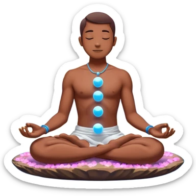 "A levitating yogi in a meditative pose, glowing capsule pills floating above each hand. Detailed anime-style background with floating mountains, cherry blossoms, and sunrise sky. Cartoonish, vibrant colors, soft lighting, magical atmosphere. Vertical 9:16 format, ideal for TikTok. sticker