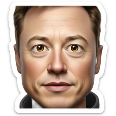 elon musk photo realistic sticker