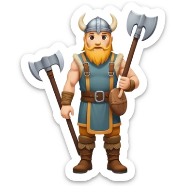 road builder full body as a viking with big kebab instad of axe sticker