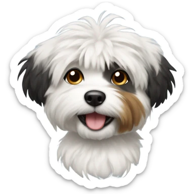 Small white and black scruffy dog  sticker