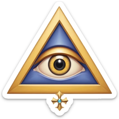 Equilateral triangle with eye in center with hidden Templar cross in pupil sticker