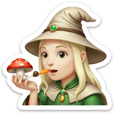 Mage eating mushroom sticker