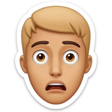 confused face with jaw dropped sticker
