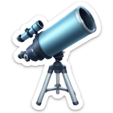 Telescope with stars reflecting in lens sticker