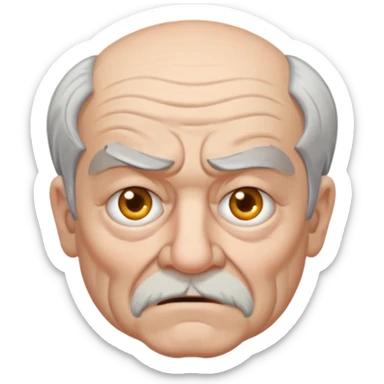 Grumpy old man with one eye sticker