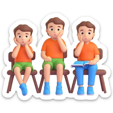 happy single thinking children sticker