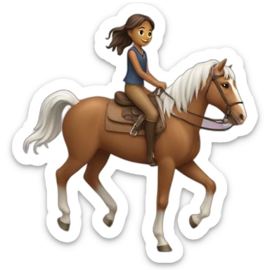 Une très jeune fille sur un cheval sticker