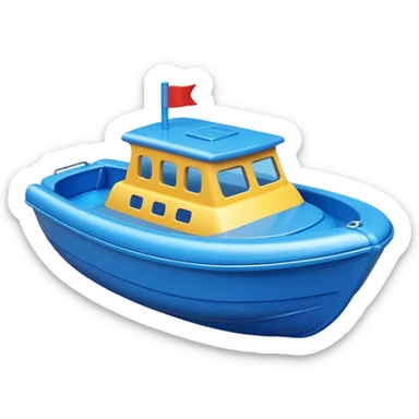 simple plastic toy boat sticker