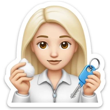 Emoji holding key and cocaine sticker