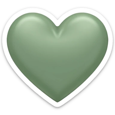 sage green heart with transparent bg without highlights sticker
