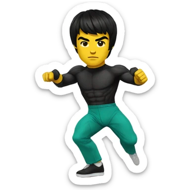 Bruce Lee qui tape le mur sticker