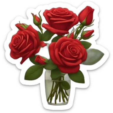 Red rose bouquet still life  sticker