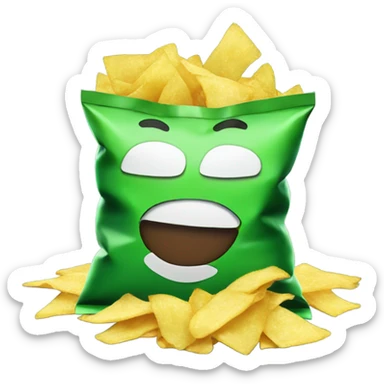 Green lays bag of chips sticker
